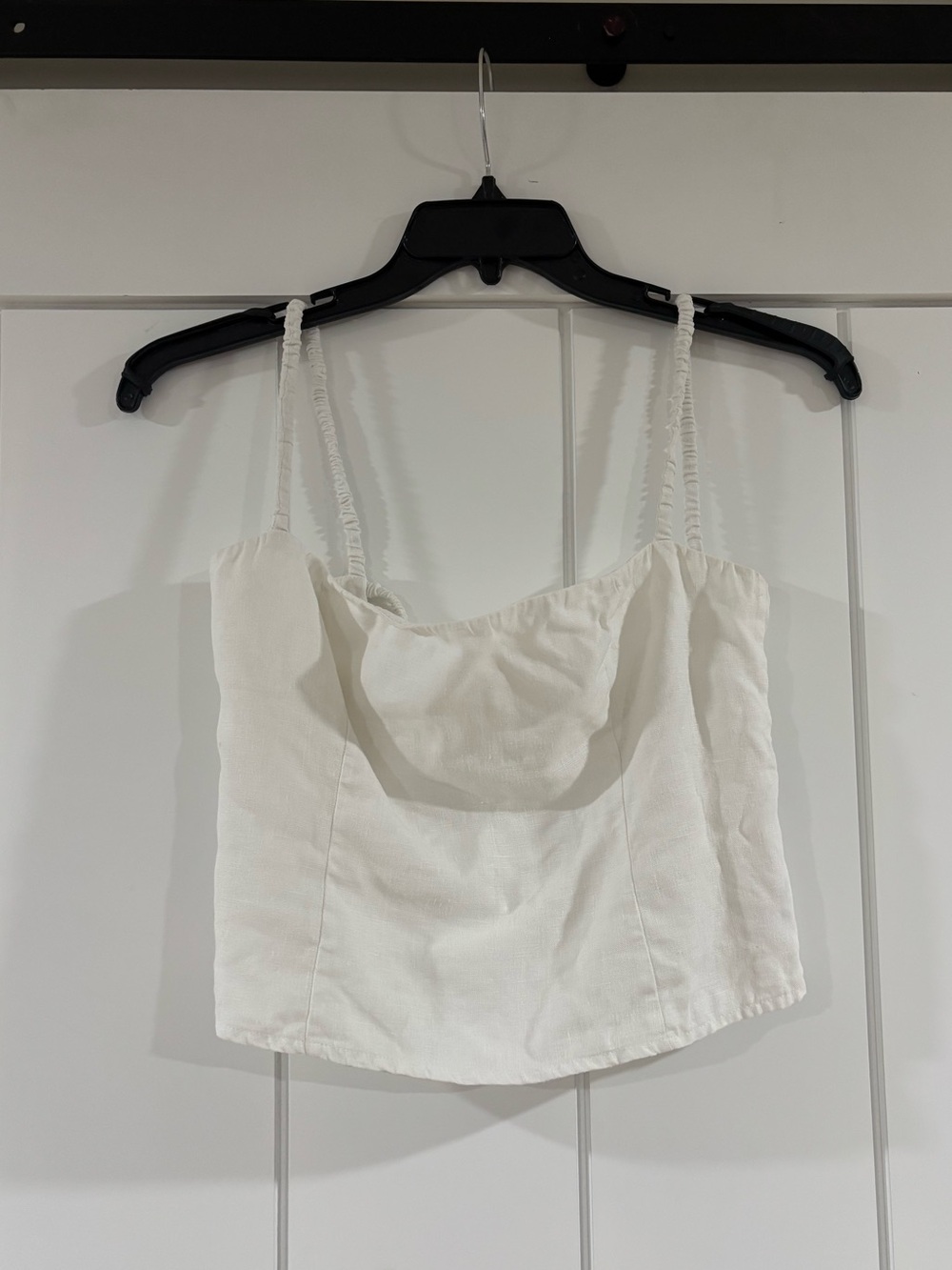 Reformation Linen Backless Top in White Size L